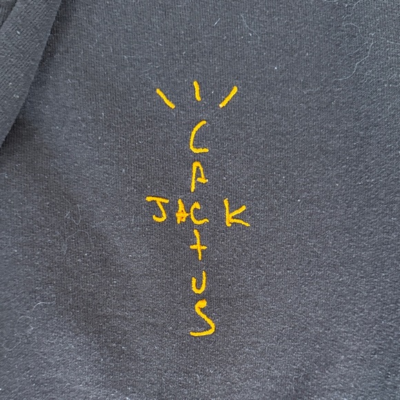 Cactus Jack by Travis Scott Black Hoodie with Yellow and Green Accents - Picture 5 of 5